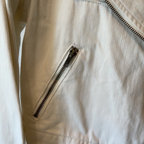 Pink by Victoria’s Secret White Denim Moto Jacket - Picture 4 of 6